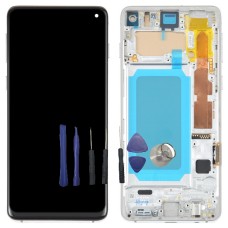 Ecran LCD pour Samsung Galaxy S10 SM-G973F/DS Avec Châssis Argent( ne prenant pas en charge l'identification des empreintes digitales)