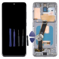 Ecran LCD pour Samsung Galaxy S20 4G, SM-G980F, SM-G980F/DS Avec Châssis Argent( ne prenant pas en charge l'identification des empreintes digitales)