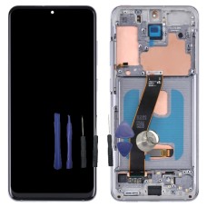 Ecran LCD pour Samsung Galaxy S20 5G, SM-G981F, SM-G981B Avec Châssis Argent( ne prenant pas en charge l'identification des empreintes digitales)