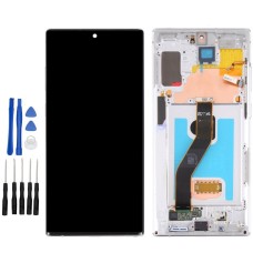 Silver Samsung Galaxy Note 10+ SM-N975F, SM-N975U, SM-N9750, SM-N975X, SCV45 Screen Replacement with frame (No Fingerprint Identification)