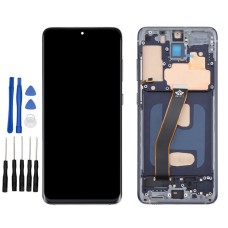 Black Samsung Galaxy S20 4G SM-G980, SM-G980F, SM-G980F/DS Screen Replacement with frame (No Fingerprint Identification)