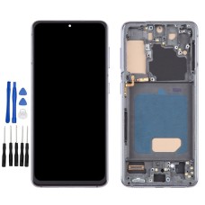Black Samsung Galaxy S21, SM-G990F Screen Replacement with frame (No Fingerprint Identification)
