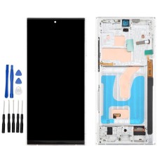 Silver Samsung Galaxy S22 Ultra 5G, SM-S908B, SM-S908B/DS, SM-S908U, SM-S908U1 Screen Replacement with frame (No Fingerprint Identification) argent