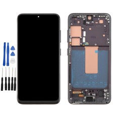 Black Samsung Galaxy S23, SM-S911B, SM-S911B/DS, SM-S911U, SM-S911U1 Screen Replacement with frame (No Fingerprint Identification)
