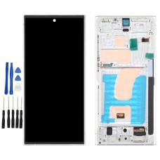 Silver Samsung Galaxy S23 Ultra, SM-S918B, SM-S918B/DS, SM-S918U, SM-S918U1 Screen Replacement with frame (No Fingerprint Identification) argent