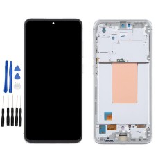Silver Samsung Galaxy S24 FE, SM-S721B, SM-S721U1, SM-S721U, SM-S721W Screen Replacement with frame (No Fingerprint Identification) argent