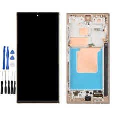 Gold Samsung Galaxy S24 Ultra, SM-S928J, SM-S928Q, SM-S928B, SM-S928B/DS, SM-S928U, SM-S928U1 Screen Replacement with frame (No Fingerprint Identification) argent