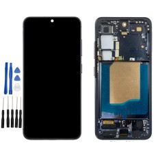 Black Samsung Galaxy S25, SM-S931B, SM-S931B/DS, SM-S931U, SM-S931U1 Screen Replacement with frame (No Fingerprint Identification)