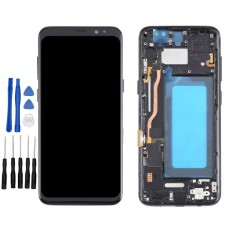 Black Samsung Galaxy S8 SM-G950FD, G950W, G950S, G950K, G950L, G9500, G950A, G950P, G950T Screen Replacement with frame