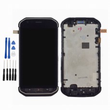 Black Caterpillar S40, CAT S40 LCD Digitizer Touch Screen Assembly with Frame