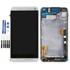 White HTC One M7 801e LCD Screen Digitizer Touch Glass Frame Assembly