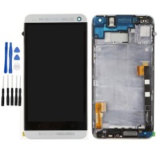White HTC One M7 802D 802D 802W LCD Screen Digitizer Touch Glass Frame Assembly
