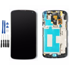 Black Lg nexus 4 E960 LCD Digitizer Touch Screen Assembly with Frame