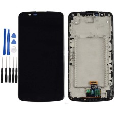 Black LG K10 LTE K420N K430 K430ds LCD Digitizer Touch Screen Assembly with Frame