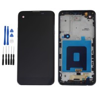 Black LG X K500 K500H K500F K500N LCD Digitizer Touch Screen Assembly with Frame