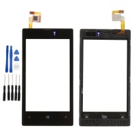 Black Nokia Microsoft Lumia 520 Touch Screen Glass Digitizer Lens + Frame 