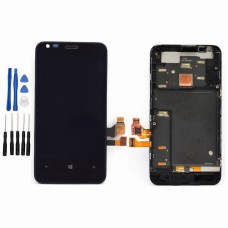Black Nokia Microsoft Lumia 620 LCD Digitizer Touch Screen Assembly with Frame
