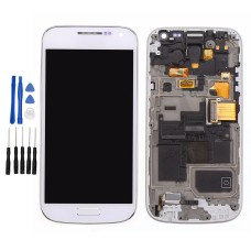 White Samsung Galaxy S4 Mini i9195 i9190 i9192 LCD Screen Digitizer Touch Glass Frame Assembly